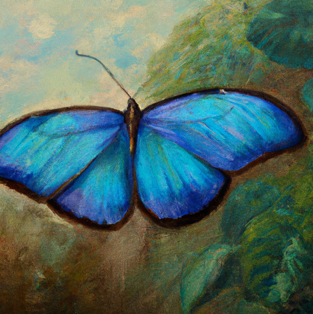 Yuka meets a blue friend in Costa Rica