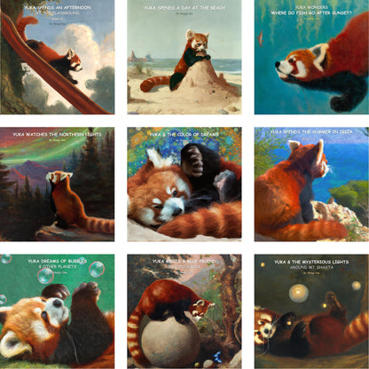  YUKA THE RED PANDA collection of nine other book covers available in the series by Shungite Publishing